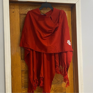 Indiana‎ Hoosiers NCAA Knitted Cotton Shawl/Poncho OS NWT